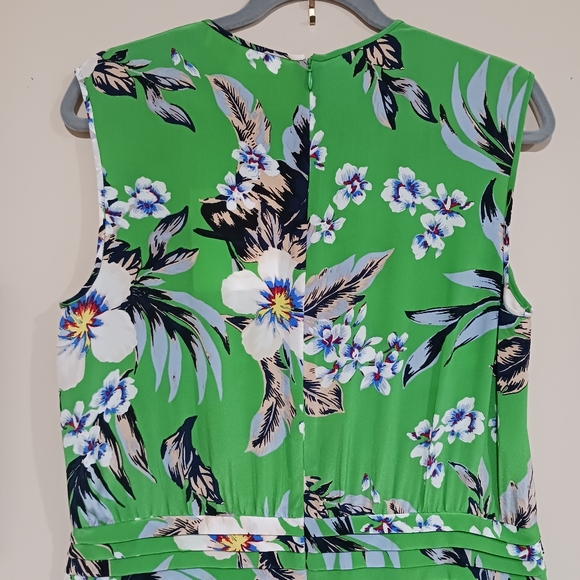 Diane Von Furstenberg Cinched Waist Bolan Palm Print Silk Dress - Picture 5 of 10